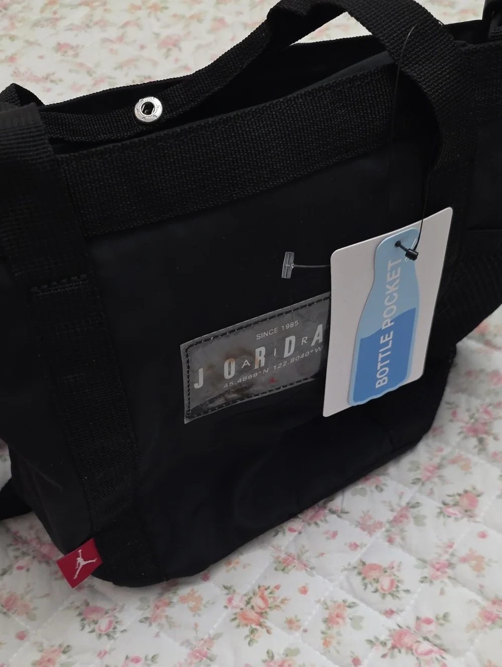Jordan Black MINI Messenger Bag with Bottle Pocket